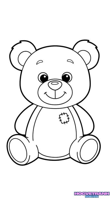 tranh tô màu con gấu đơn