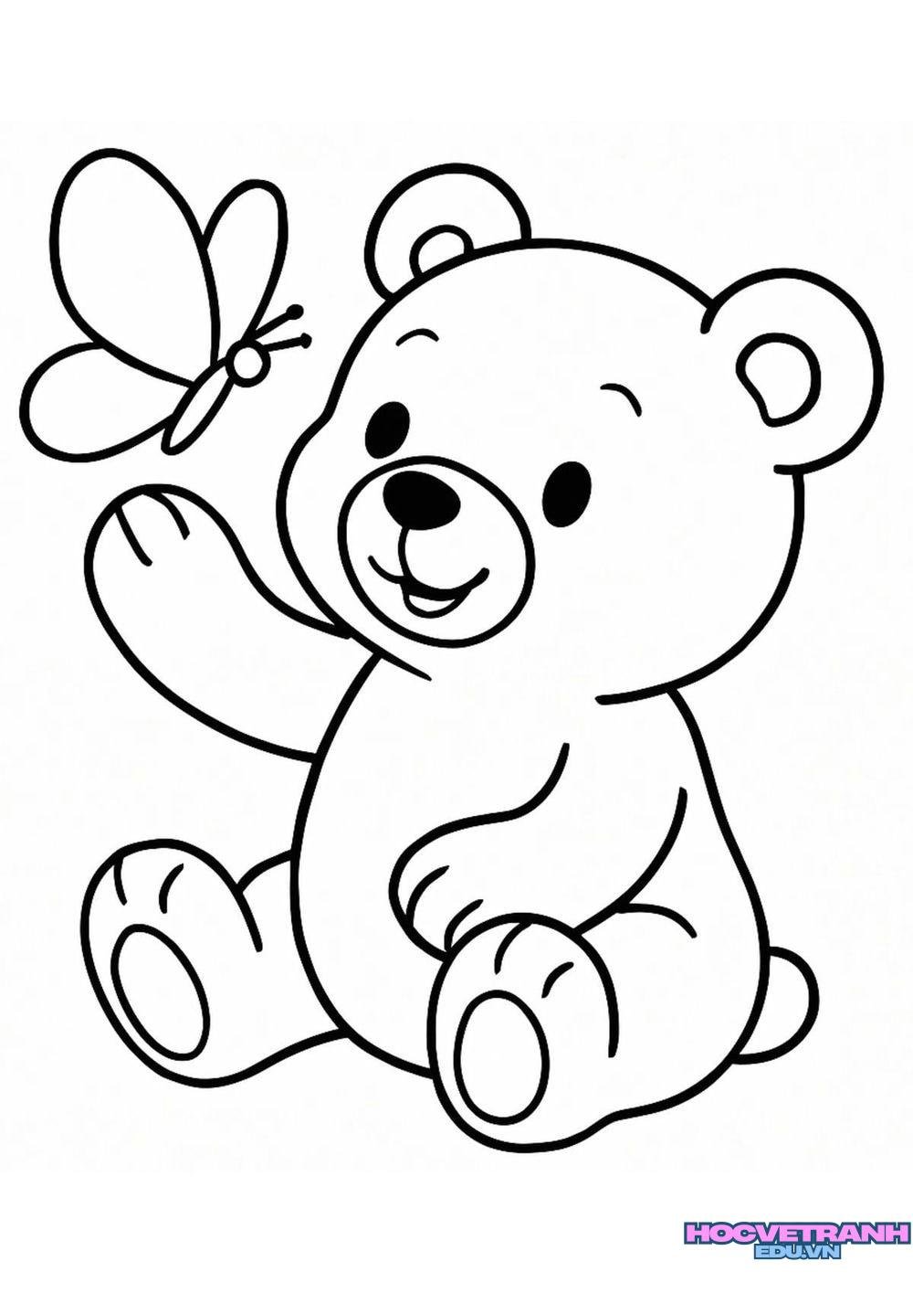 tranh tô màu con gấu tròn