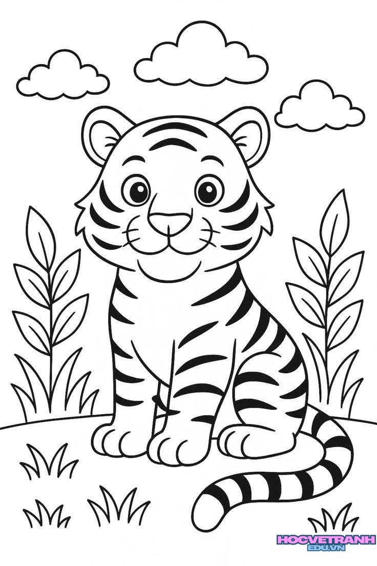 tranh tô màu con hổ đẹp
