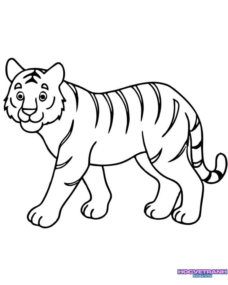 tranh tô màu con hổ nhỏ