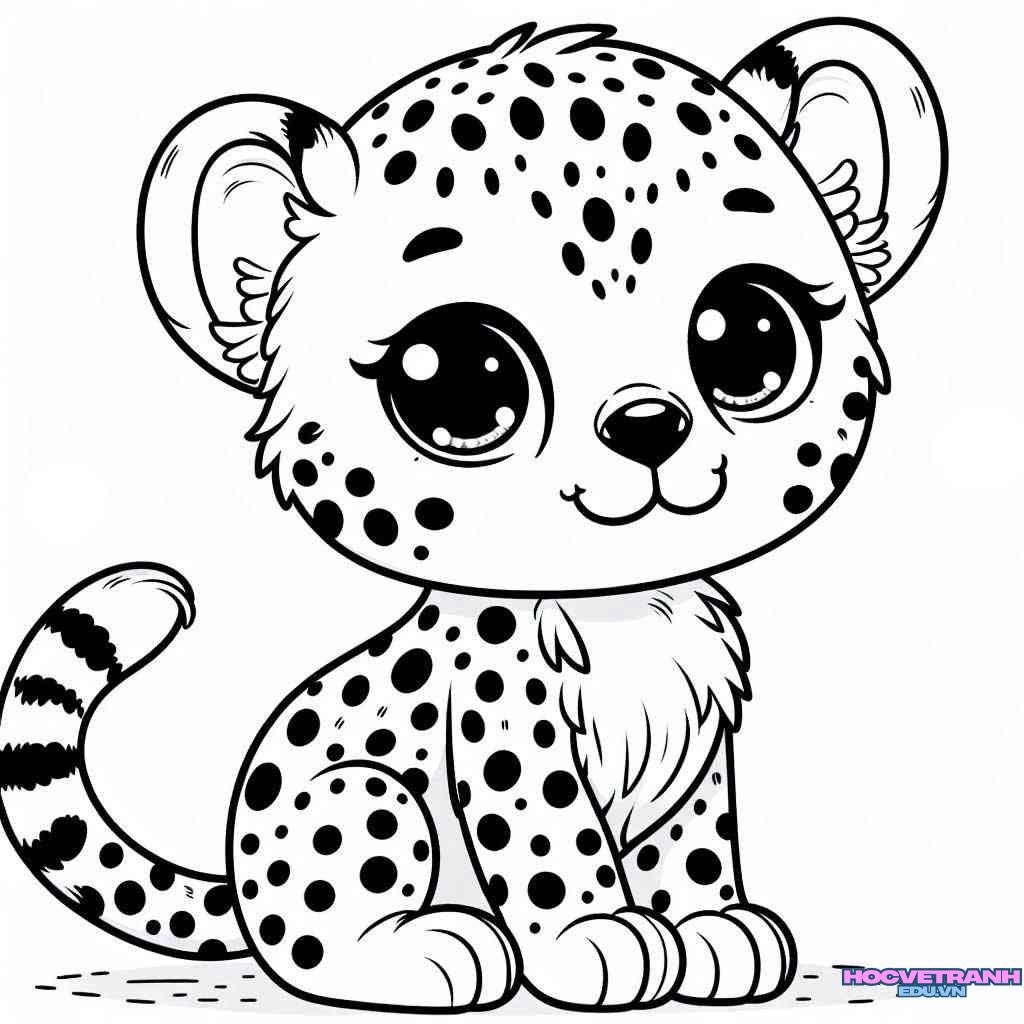 tranh tô màu con hổ xinh
