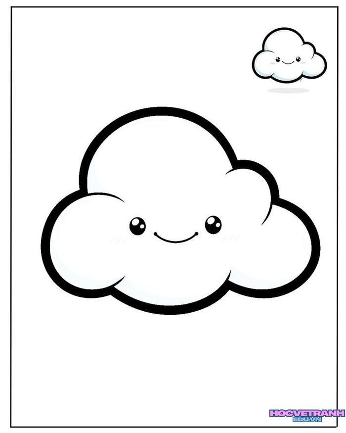 tranh tô màu đám mây cho bé tập tô