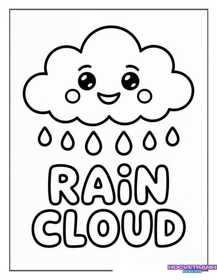 tranh tô màu đám mây dễ vẽ