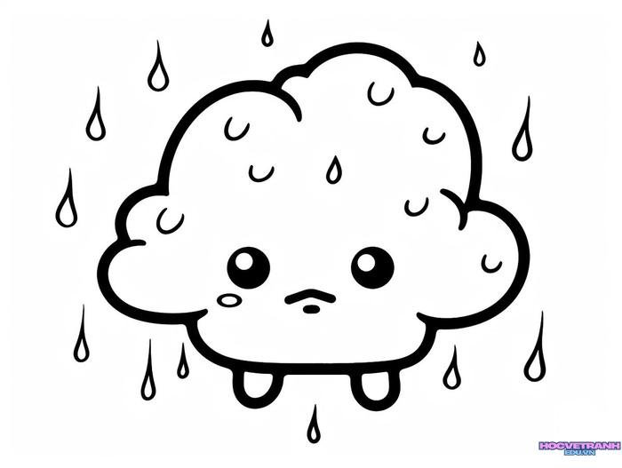 tranh tô màu đám mây đơn giản cho bé