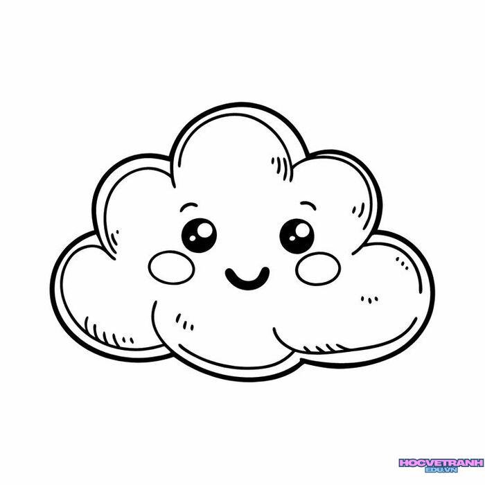tranh tô màu đám mây đơn nét