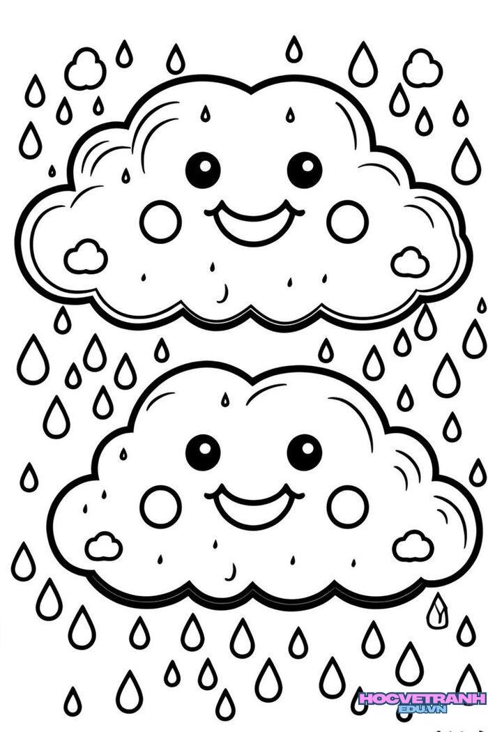 tranh tô màu đám mây free