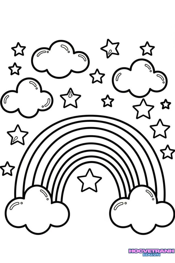 tranh tô màu đám mây giáo dục