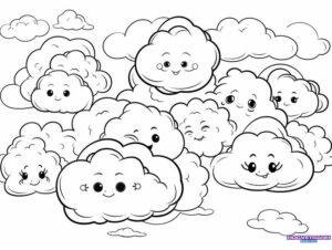 Bộ sưu tập 100+ tranh tô màu đám mây dễ thương, ngộ nghĩnh