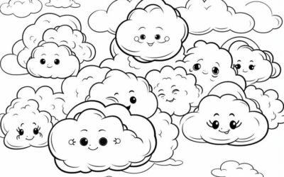 tranh tô màu đám mây trẻ em