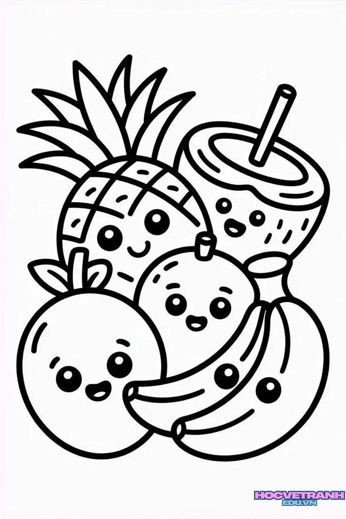tranh tô màu đồ ăn bánh kẹo