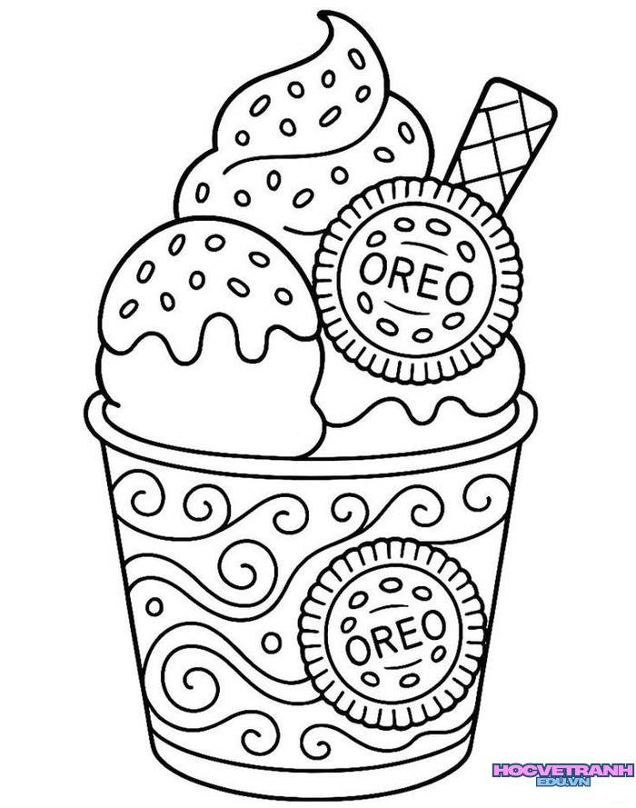 tranh tô màu đồ ăn chibi