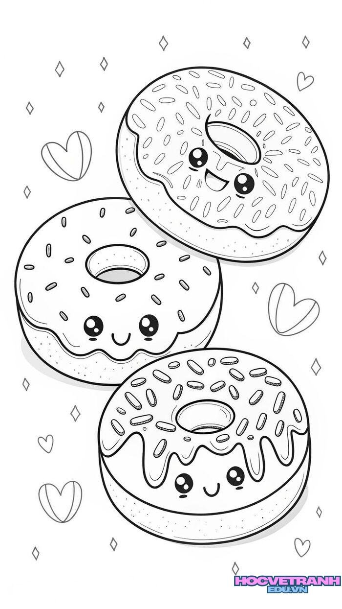tranh tô màu đồ ăn ngộ nghĩnh