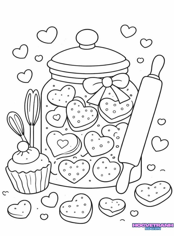 tranh tô màu đồ ăn nhanh