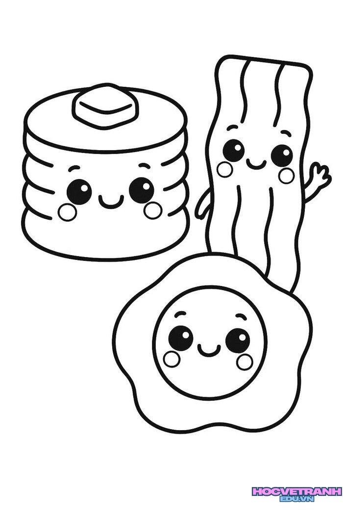 tranh tô màu đồ ăn sáng tạo