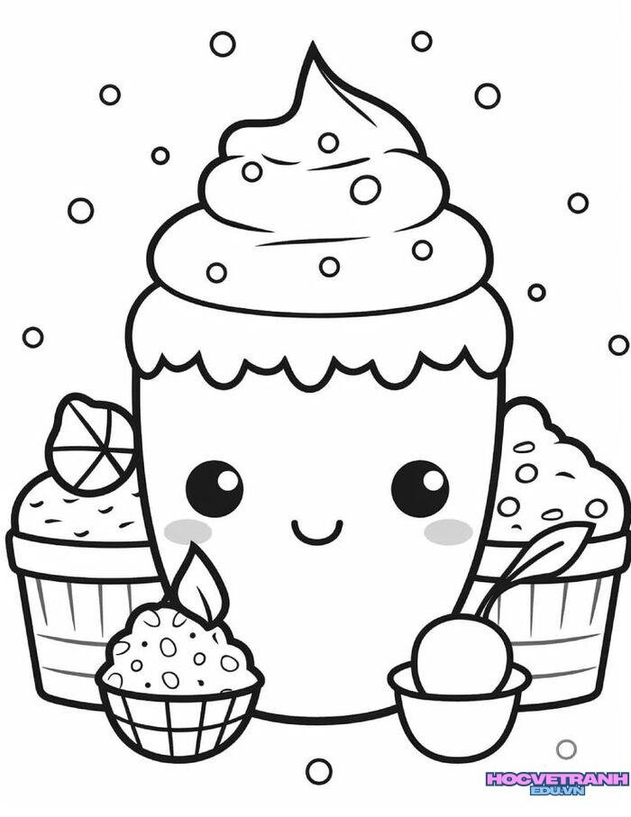 tranh tô màu đồ ăn trẻ em