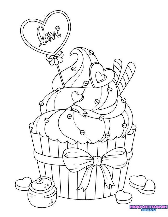 tranh tô màu đồ ăn và thức uống