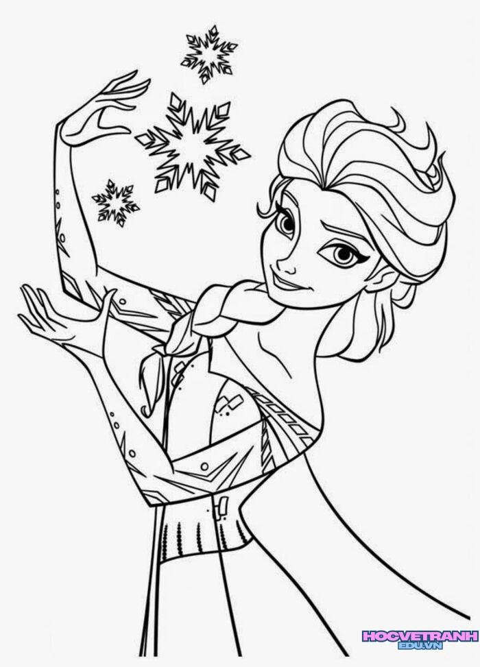 tranh tô màu elsa cho bé gái