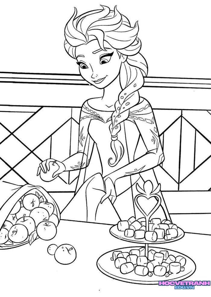 tranh tô màu elsa công chúa băng giá