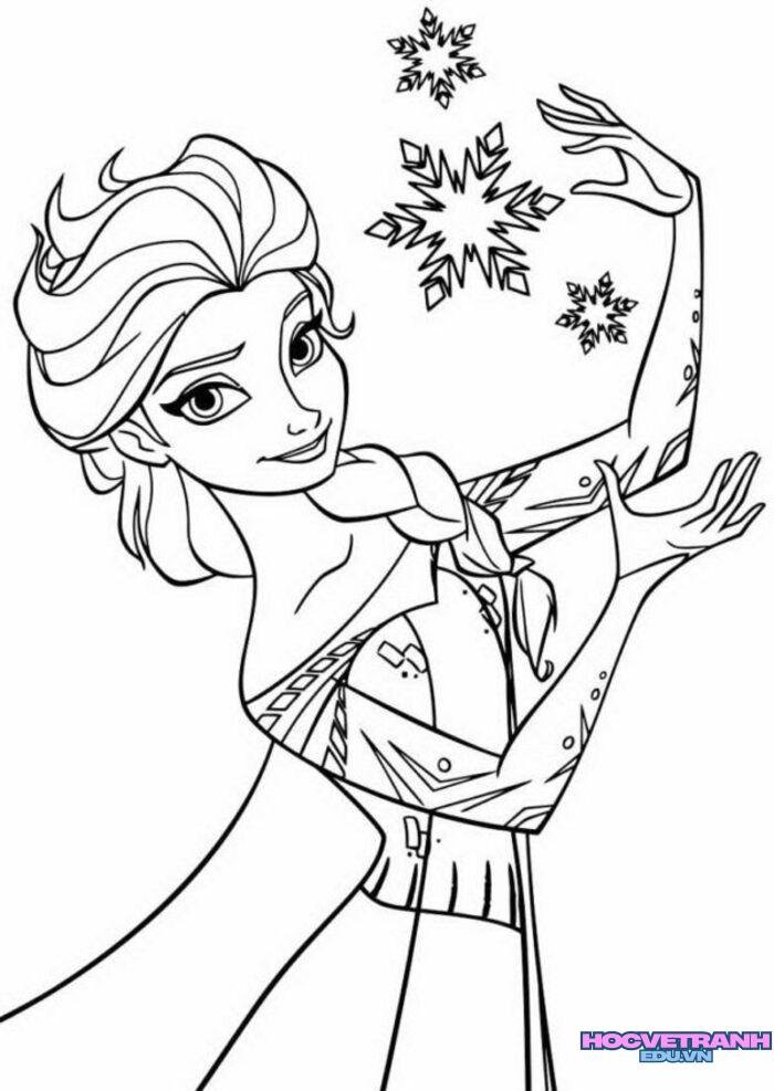 tranh tô màu elsa đáng yêu