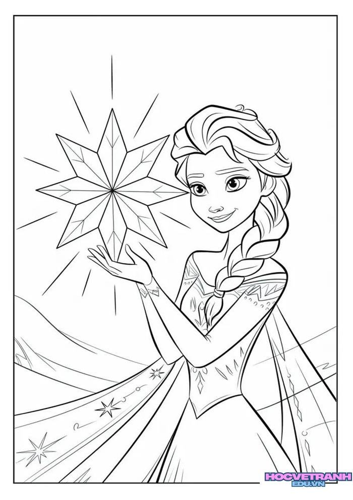 tranh tô màu elsa frozen
