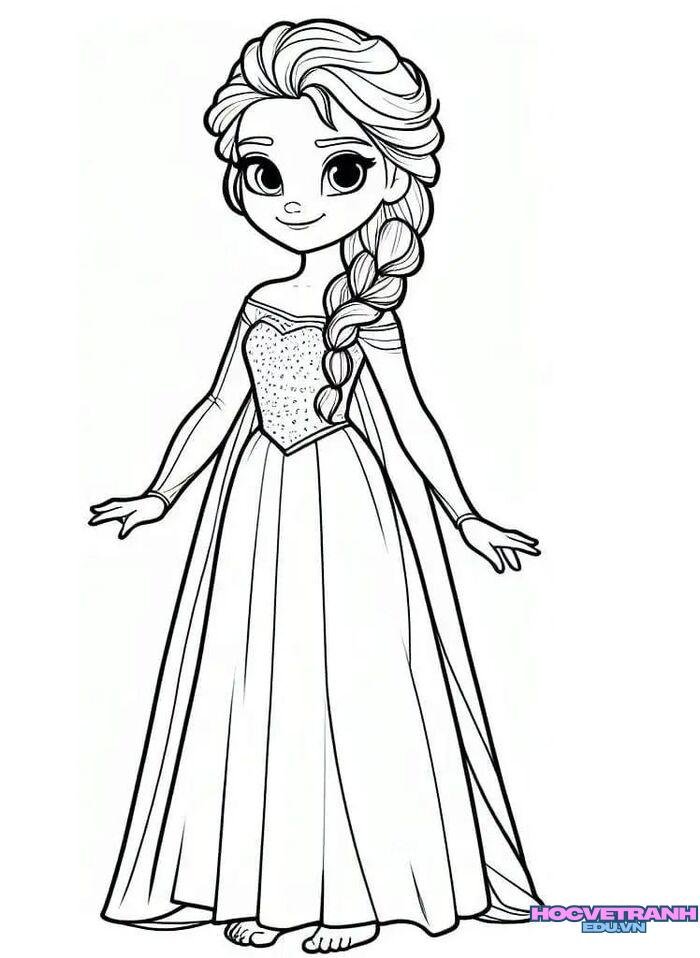 tranh tô màu elsa giáo dục
