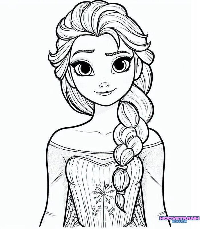 tranh tô màu elsa miễn phí