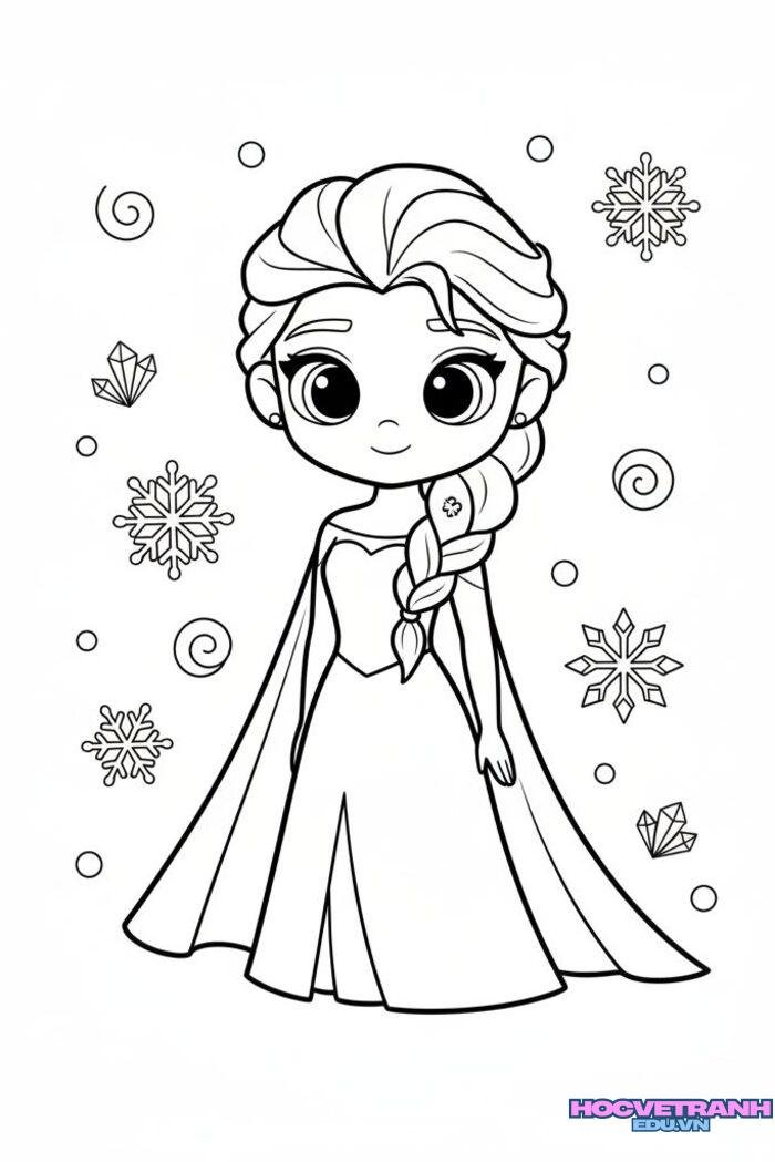 tranh tô màu elsa sáng tạo