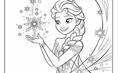 tranh tô màu elsa váy băng giá