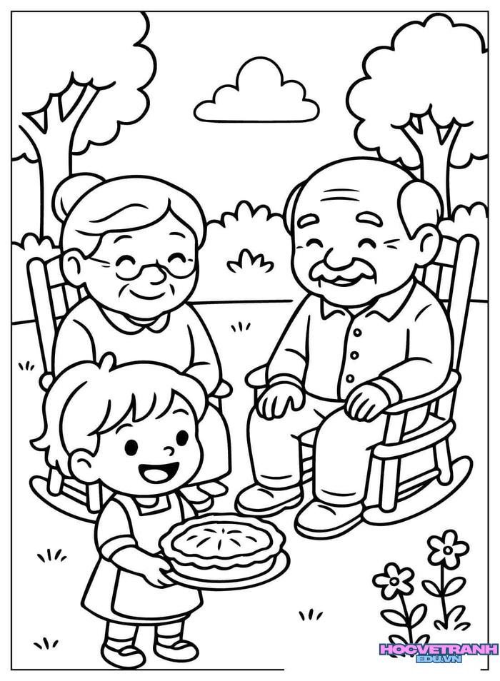 tranh tô màu gia đình yêu thương nhất