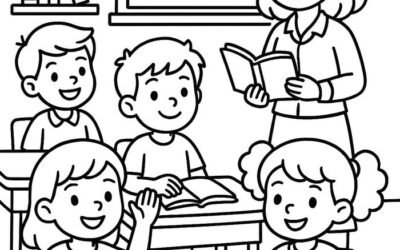 tranh tô màu gia mẹ dạy học