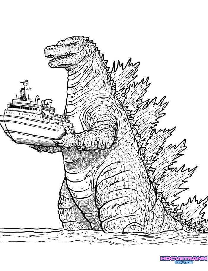 tranh tô màu godzilla cho trẻ em