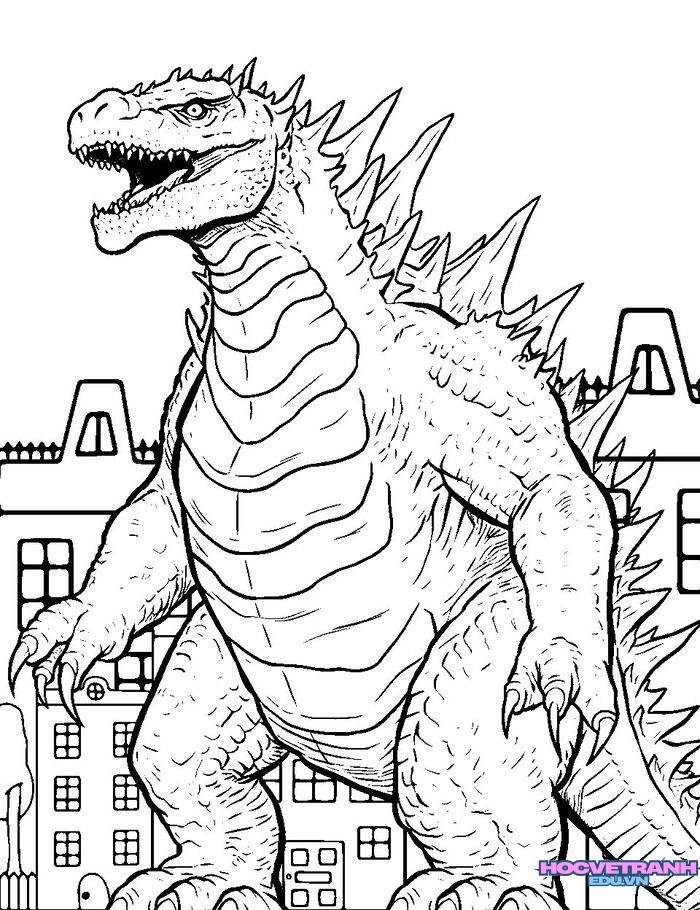 tranh tô màu godzilla dễ tô