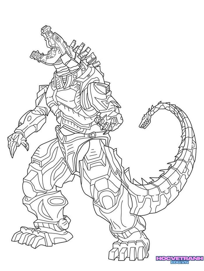 tranh tô màu godzilla hoạt hình