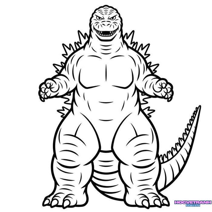tranh tô màu godzilla khổ a4