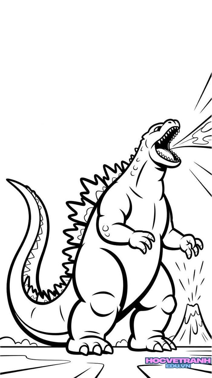 tranh tô màu godzilla phiên bản hoạt hình
