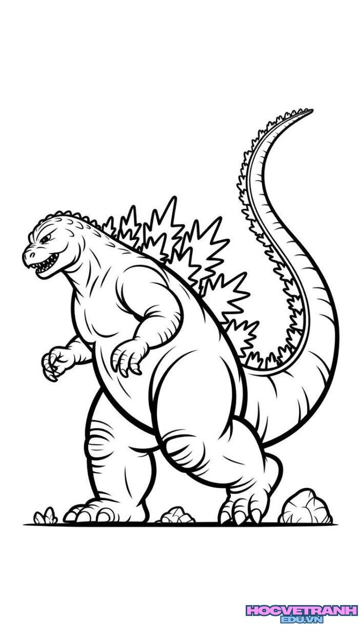 tranh tô màu godzilla sáng tạo
