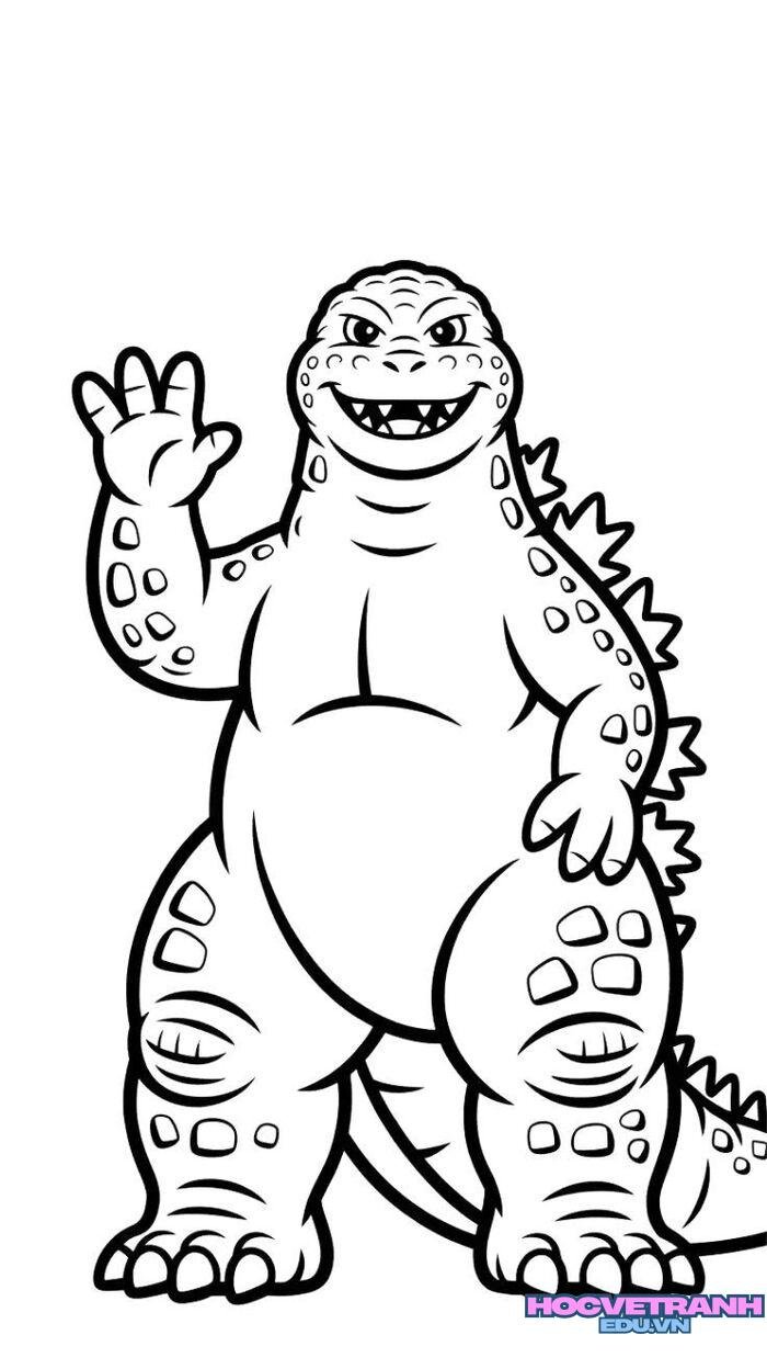 tranh tô màu godzilla