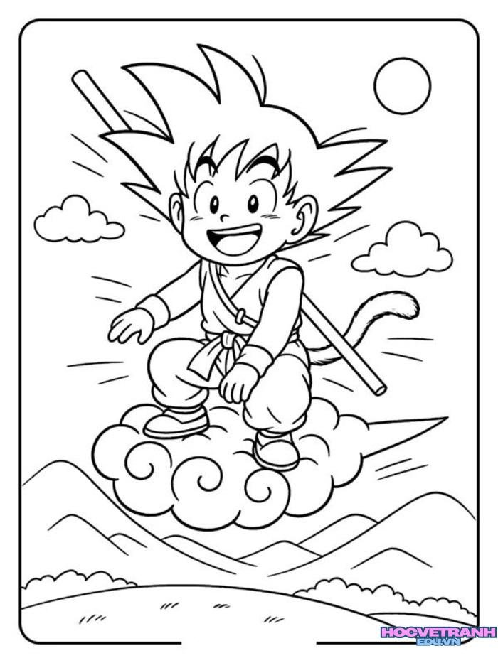 tranh tô màu goku blue anime