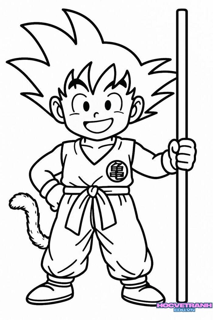 tranh tô màu goku blue cho bé tập tô