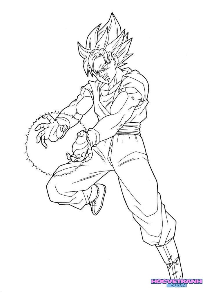 tranh tô màu goku blue cho bé trai