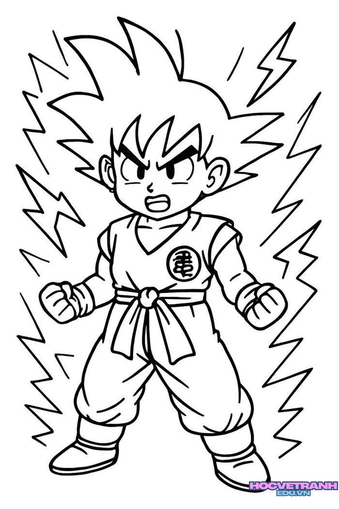 tranh tô màu goku blue cho bé