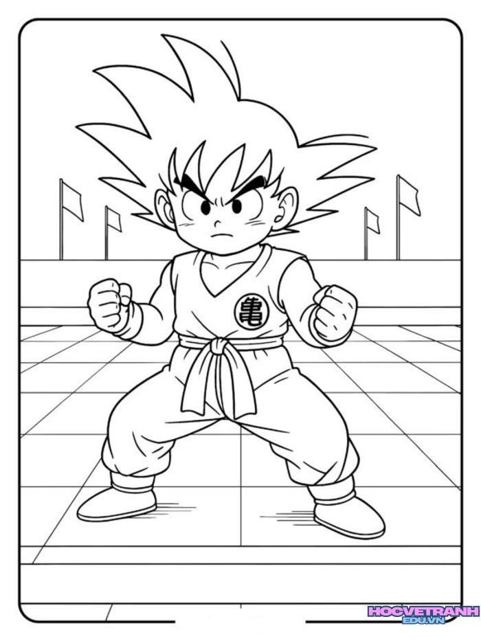 tranh tô màu goku blue dễ thương