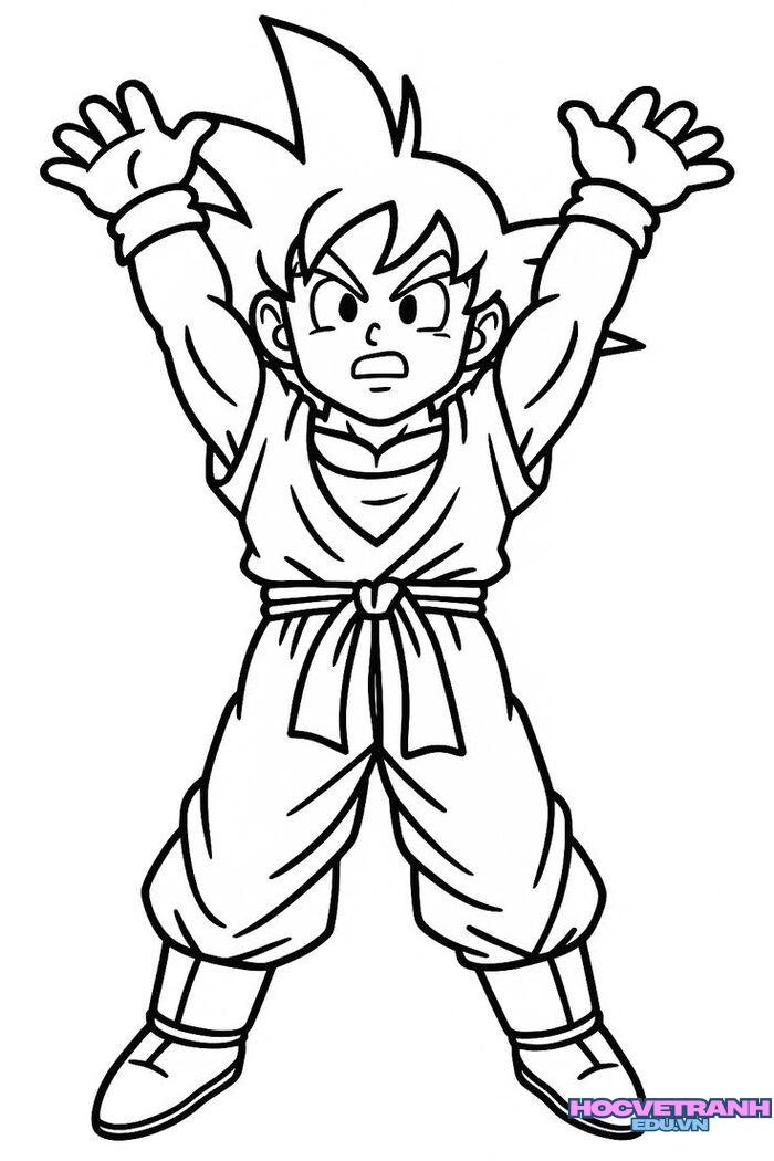 tranh tô màu goku blue đen trắng