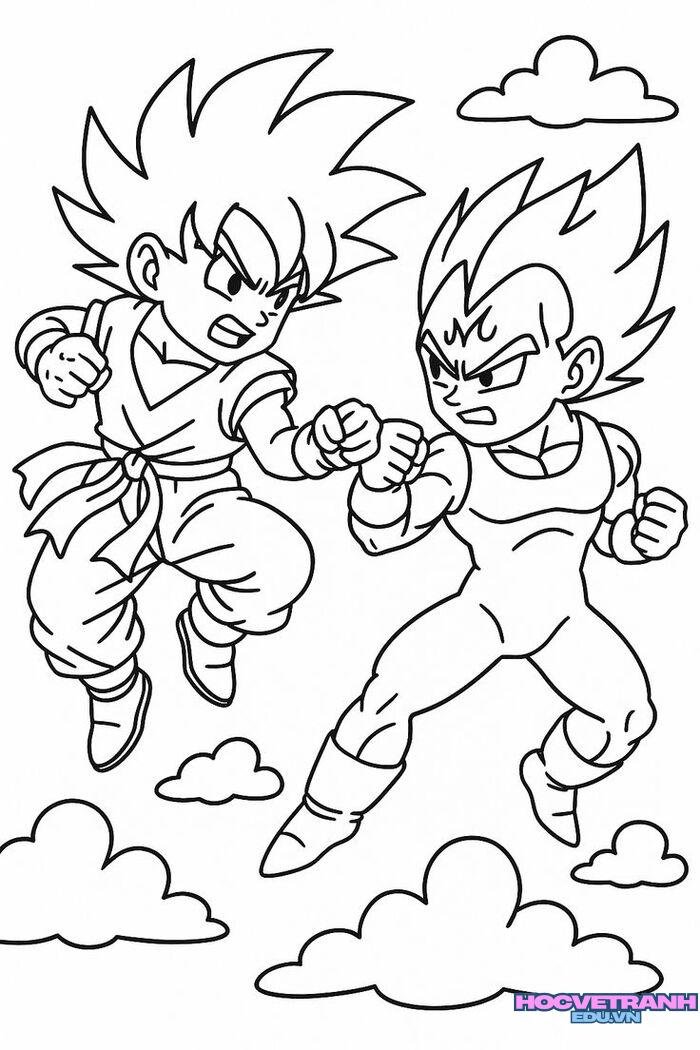 tranh tô màu goku blue đẹp