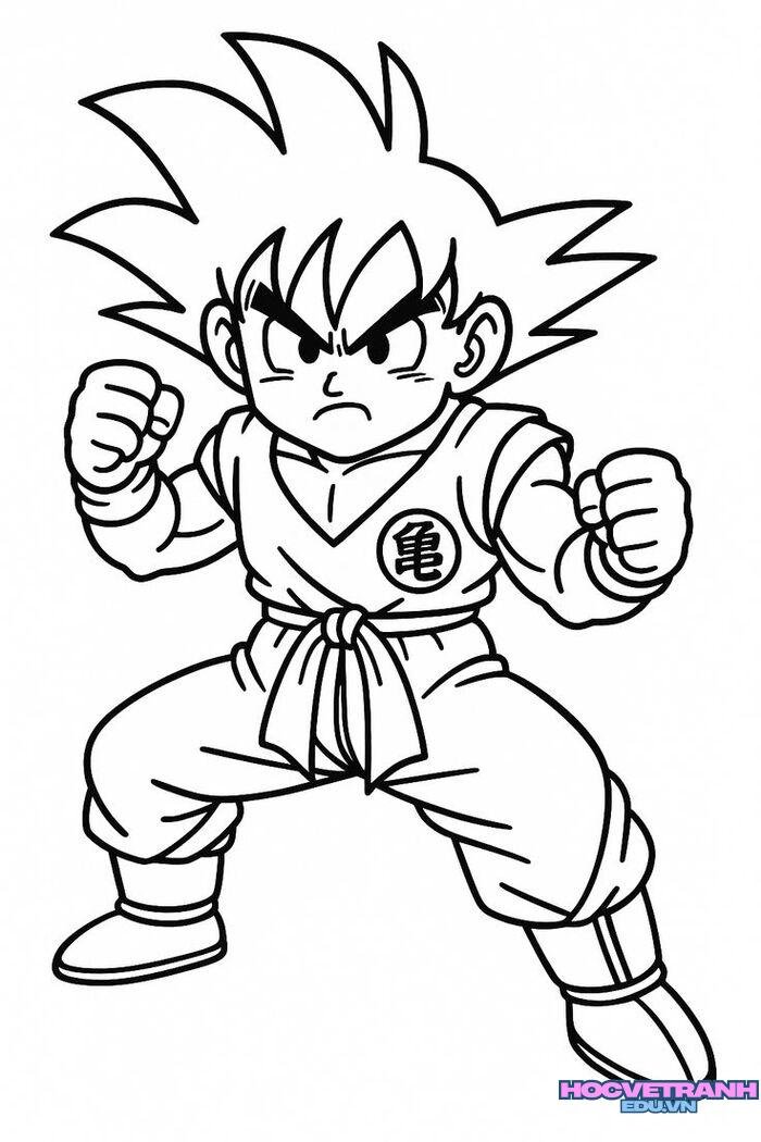 tranh tô màu goku blue dragon ball