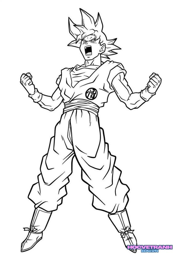 tranh tô màu goku blue học tập