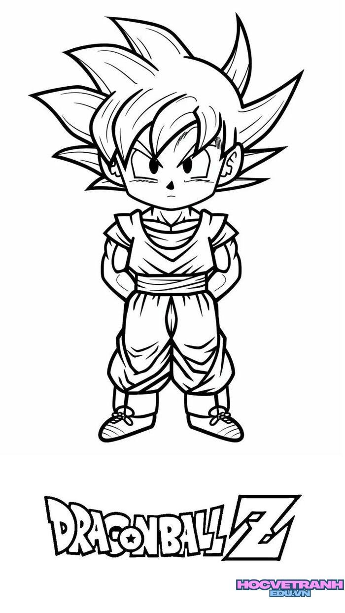 tranh tô màu goku blue kamehameha
