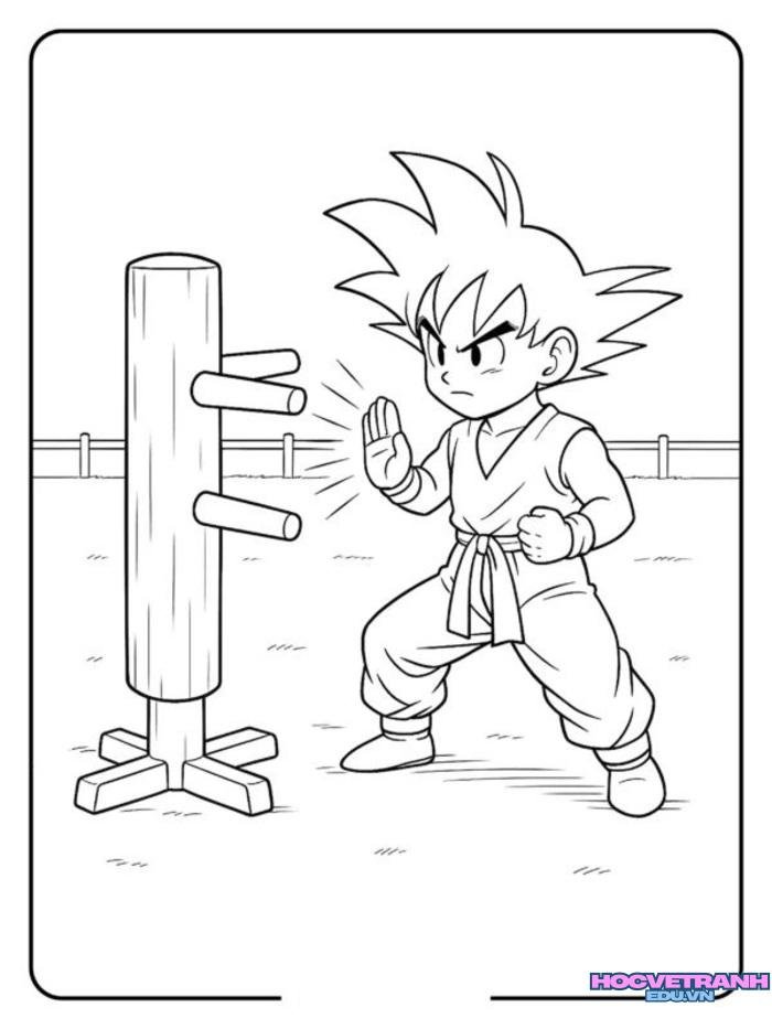 tranh tô màu goku blue miễn phí