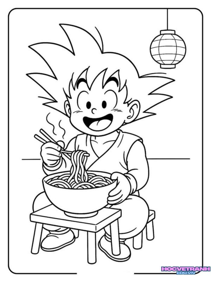 tranh tô màu goku blue nét to