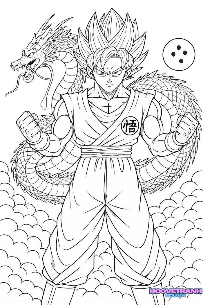 tranh tô màu goku blue ngầu
